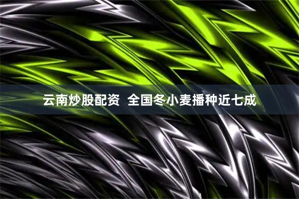 云南炒股配资  全国冬小麦播种近七成
