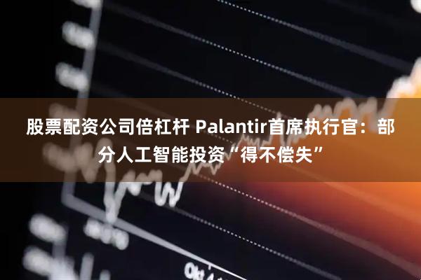 股票配资公司倍杠杆 Palantir首席执行官：部分人工智能投资“得不偿失”